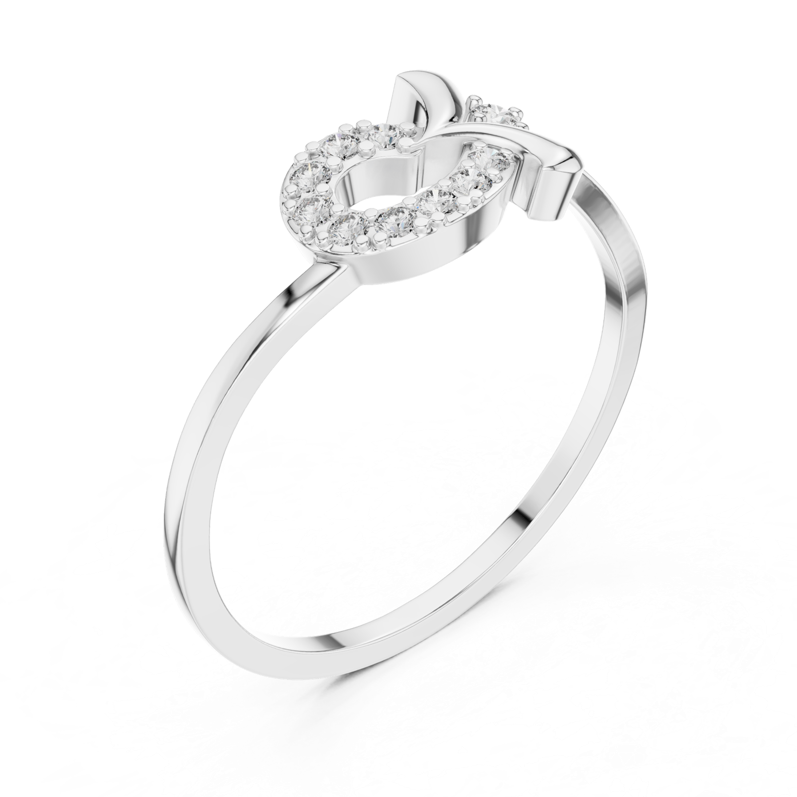 Gold Ring DR-6157, White Gold, view 2