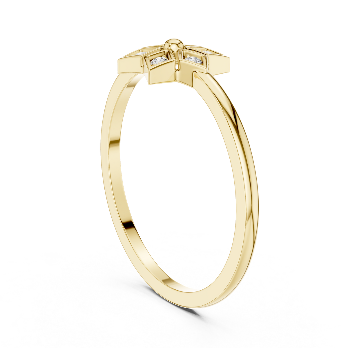 14K Solid Gold Lab Diamond Star Cluster Ring, Yellow Gold, view 1