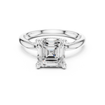 Gold Ring, Asscher center stone, White Gold, view 4