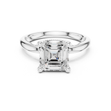 Gold Ring, Asscher center stone, White Gold, view 4