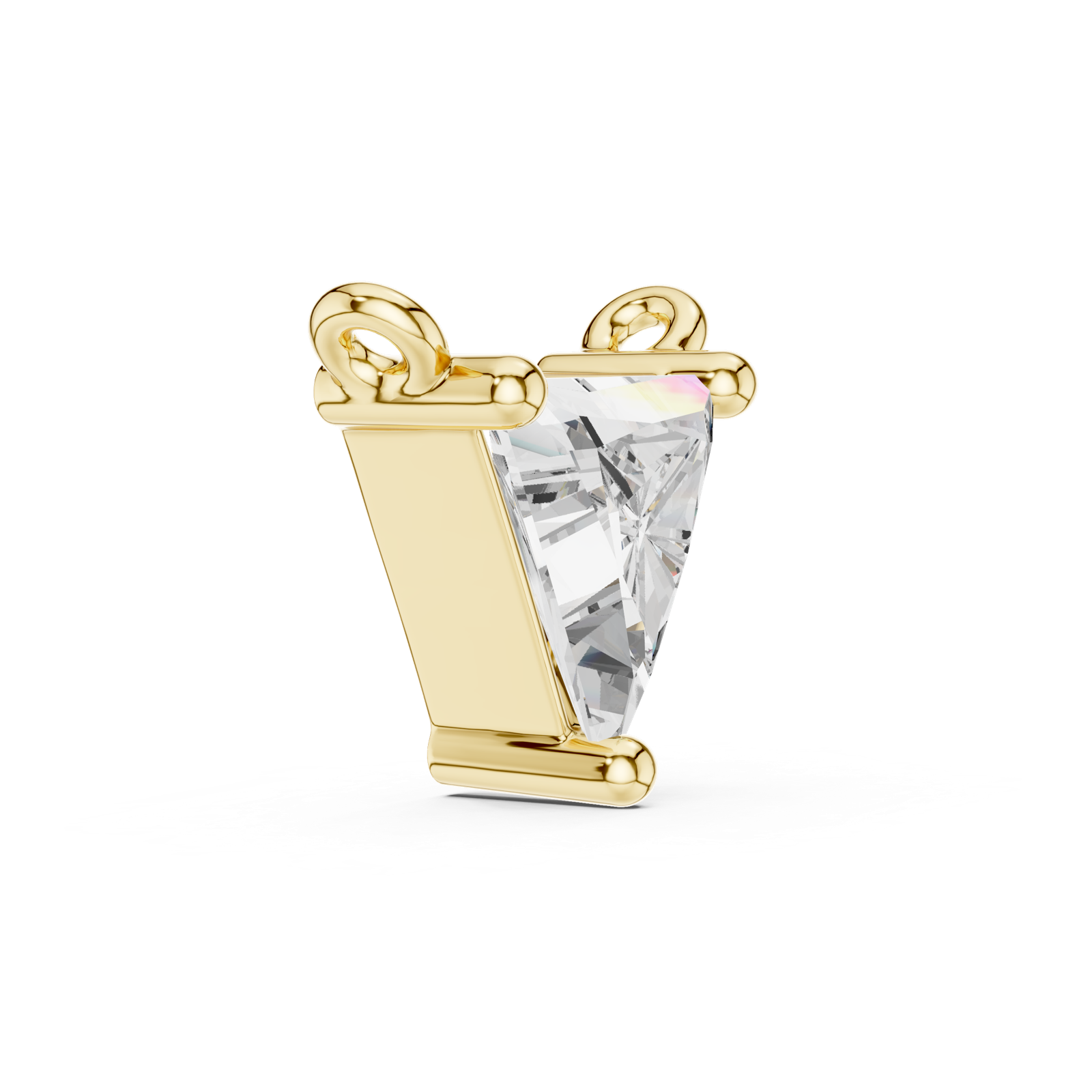 14K Solid Gold Lab Diamond Solitaire Pendant Necklace, Yellow Gold, view 3