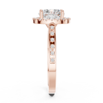 Gold Ring, Cushion center stone, Rose Gold, view 3