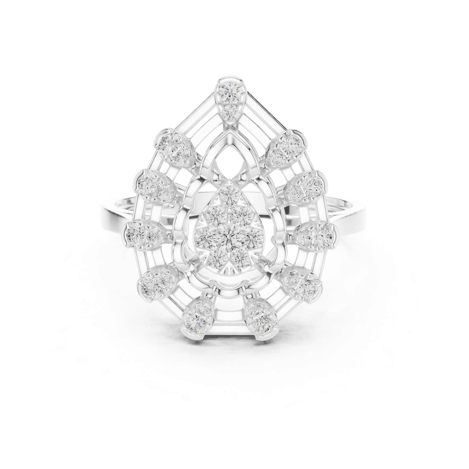 Gold Ring DDLR-822, White Gold, view 4