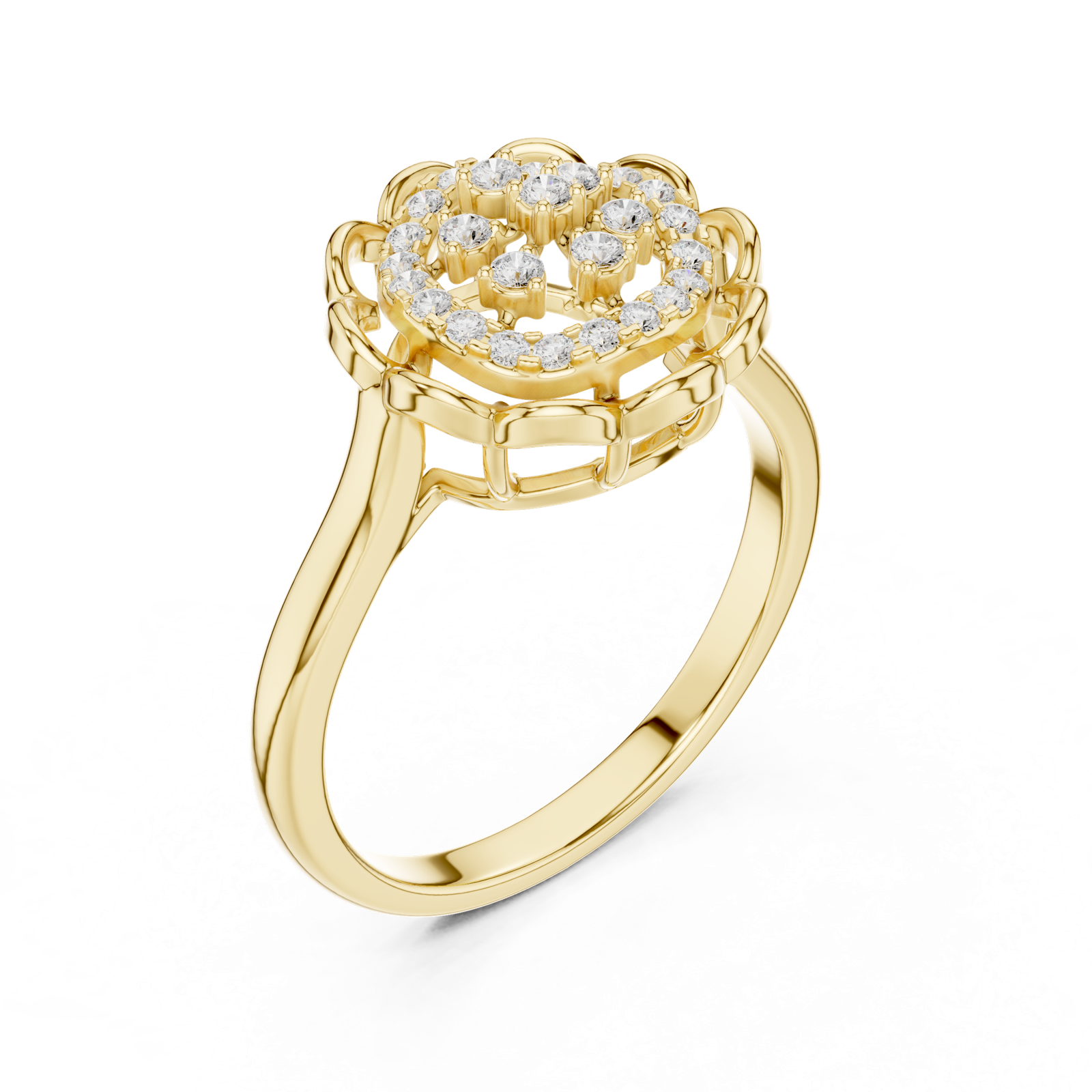 Gold Ring DDLR-786, Yellow Gold, view 2