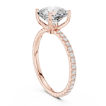 Gold Jewelry, Cushion center stone, Rose Gold, view 1