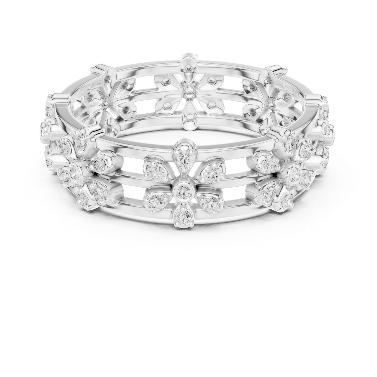 Gold Ring R37, White Gold, view 4