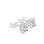 Gold Earrings GER-0353, White Gold, view 1