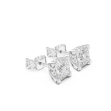 Gold Earrings GER-0353, White Gold, view 1