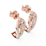 Gold Earrings L03-28, Rose Gold, view 2
