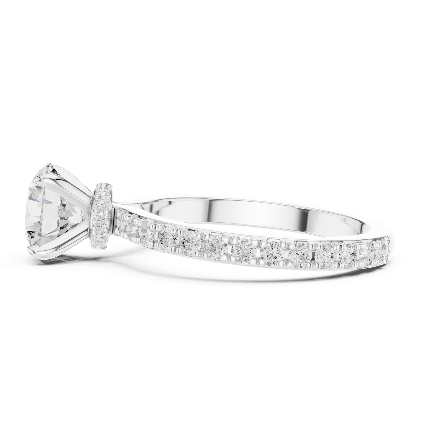 Gold Ring DDLR-787, White Gold, view 3