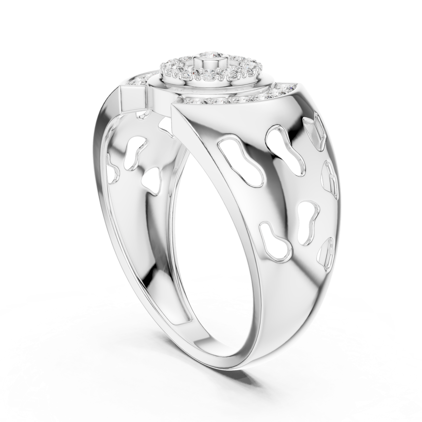 Gold Ring LR-01 (42), White Gold