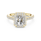 Gold Ring DDLR-118, Radiant center stone, Yellow Gold, view 4