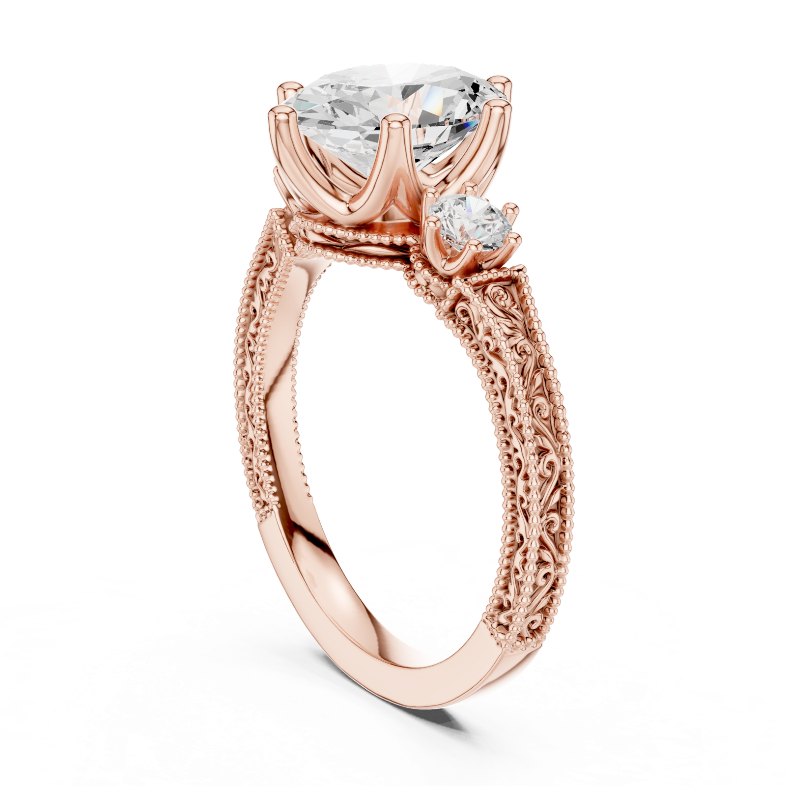 Gold Ring DDLR-282, Rose Gold, view 1
