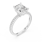 Gold Ring DDLR-177, Radiant center stone, White Gold, view 2