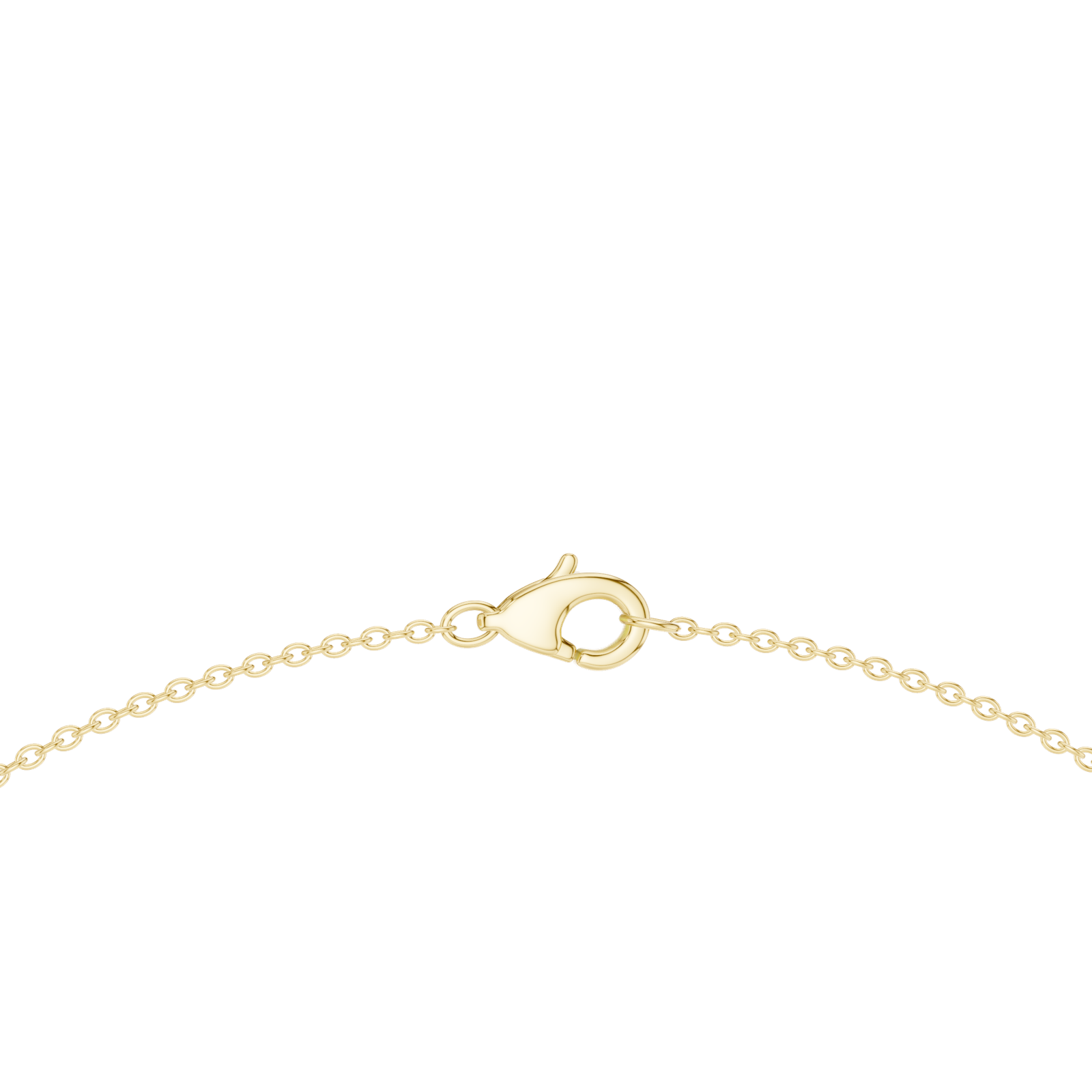 14K Solid Gold Lab Diamond Station Necklace, Yellow Gold, view 4