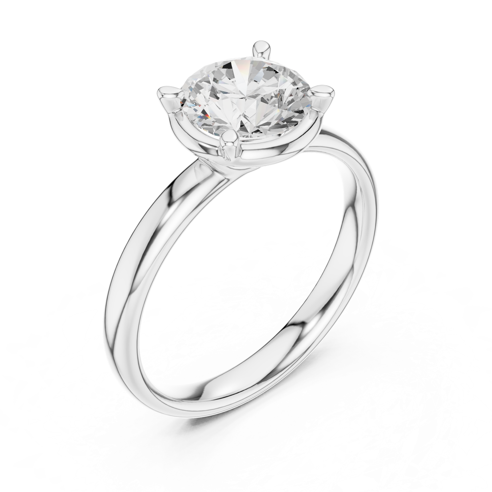 Gold Jewelry L36-10, Round center stone, White Gold, view 2