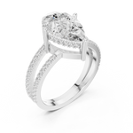 Gold Jewelry L36-13, Pear center stone, White Gold, view 2