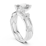 Gold Ring DDLR-299, Emerald center stone, White Gold, view 1