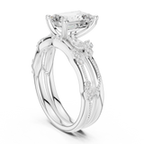 Gold Ring DDLR-299, Emerald center stone, White Gold, view 1
