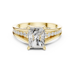 Gold Ring DDLR-253, Radiant center stone, Yellow Gold, view 4
