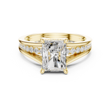 Gold Ring DDLR-253, Radiant center stone, Yellow Gold, view 4
