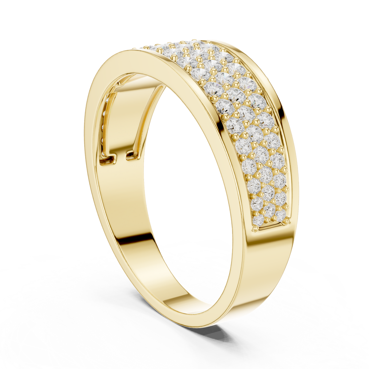 14K Solid Gold Lab Diamond Eternity Ring, Yellow Gold, view 1