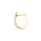 14K Solid Gold Lab Diamond Hoop Earrings, Yellow Gold, view 3
