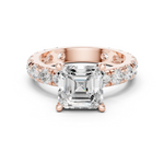 Gold Jewelry, Asscher center stone, Rose Gold