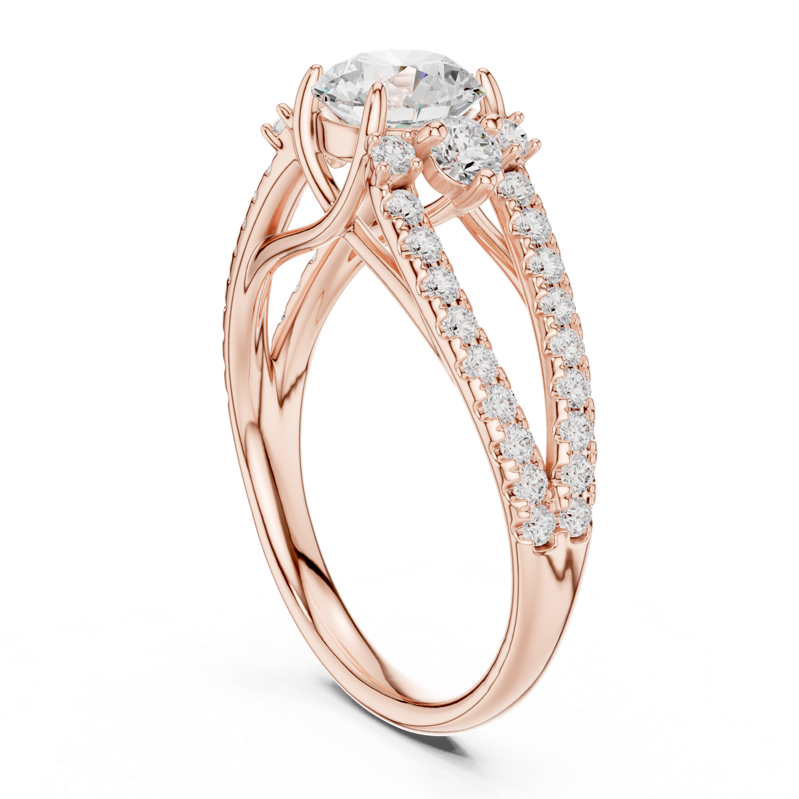 Gold Ring DDLR-794, Rose Gold, view 1