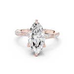 Gold Ring DDLR-167, Marquise center stone, Rose Gold