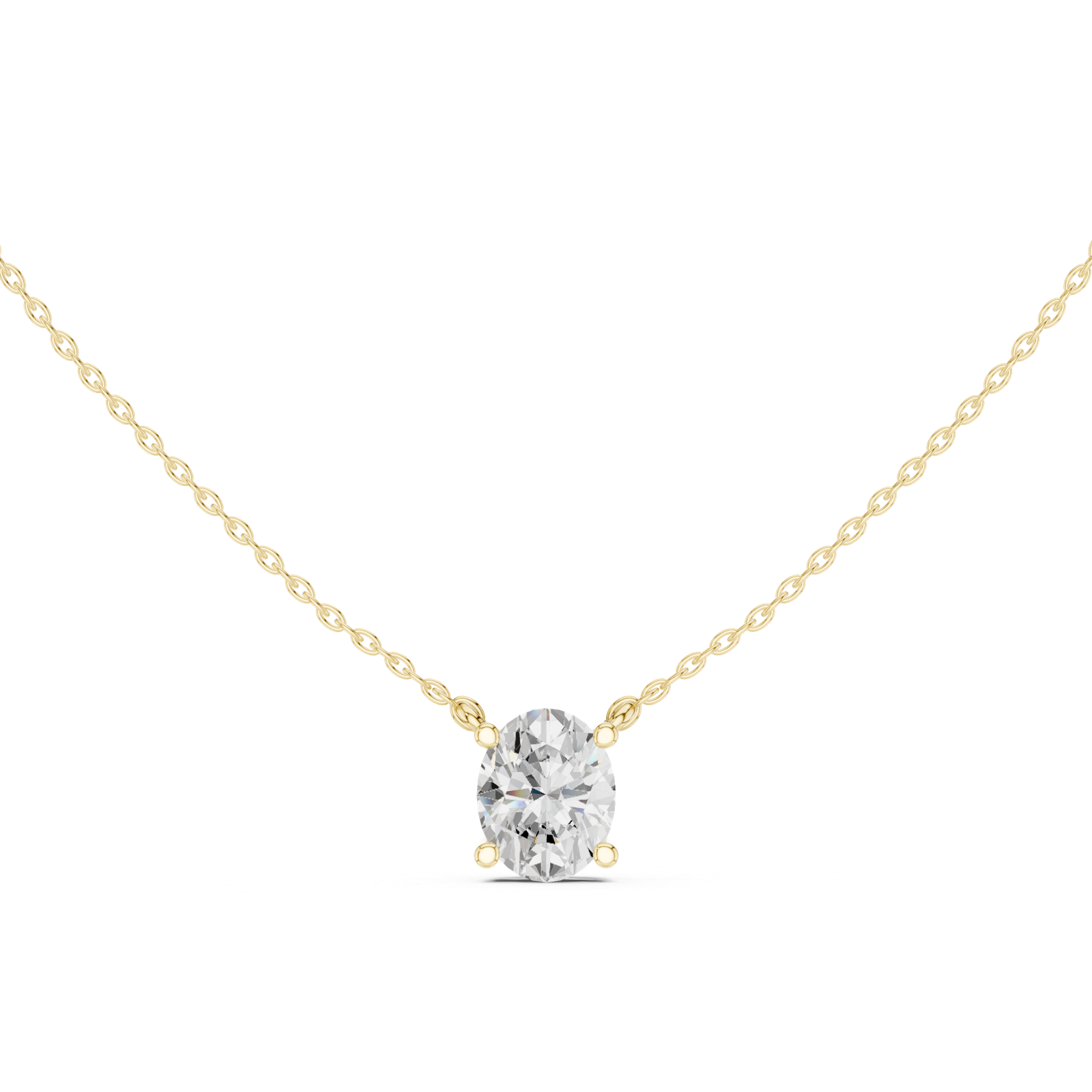 Gold Jewelry DDPO-001, Oval center stone, Yellow Gold, view 4