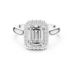 Gold Ring DDLR-338, Emerald center stone, White Gold, view 4