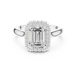 Gold Ring DDLR-338, Emerald center stone, White Gold, view 4