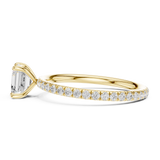 Gold Jewelry, Asscher center stone, Yellow Gold, view 3