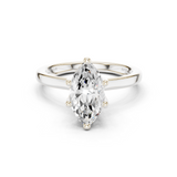 Gold Ring DDLR-176, Marquise center stone, White Gold