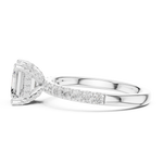Gold Ring, Asscher center stone, White Gold, view 3