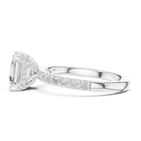 Gold Ring, Asscher center stone, White Gold, view 3