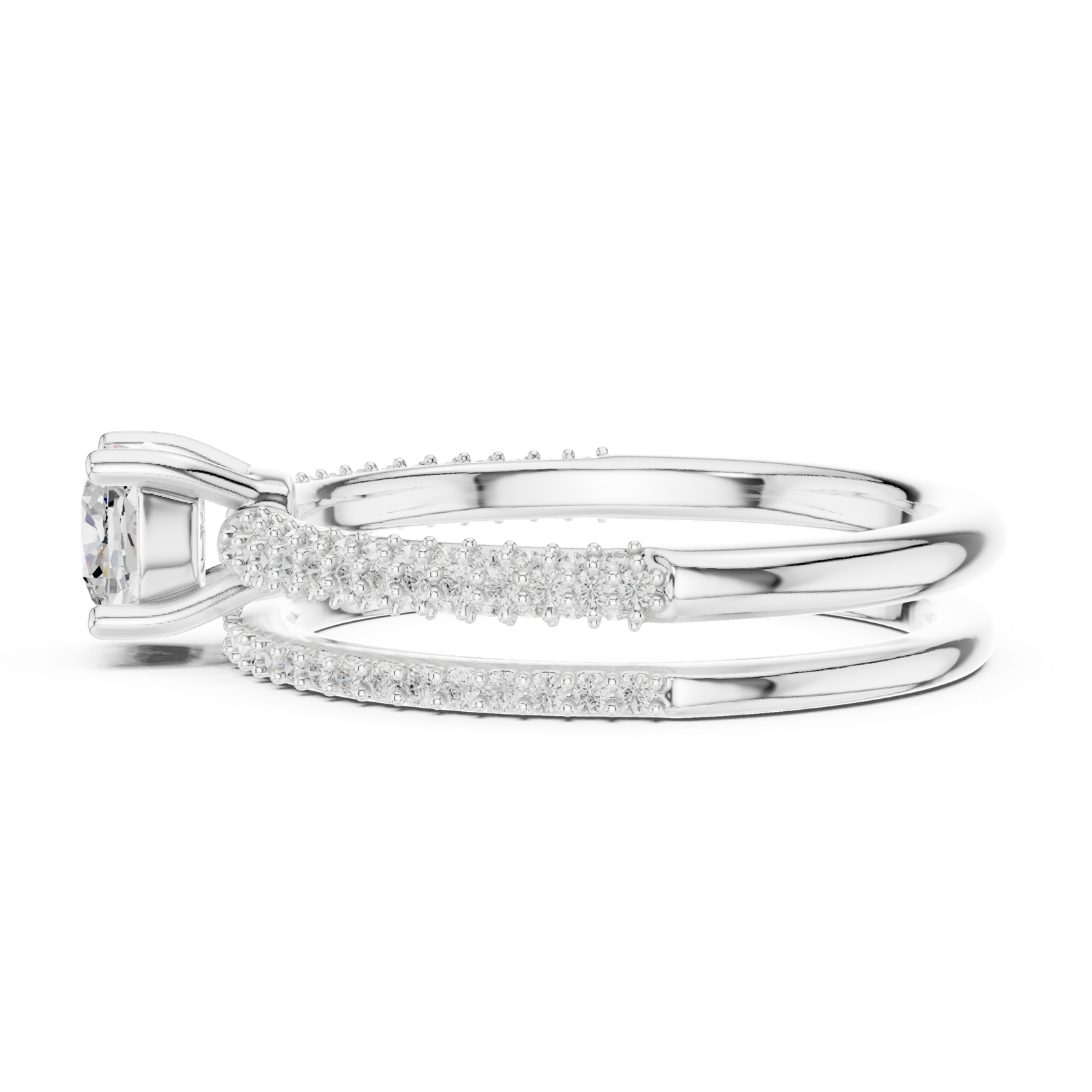 Gold Ring LR-0276, White Gold, view 3