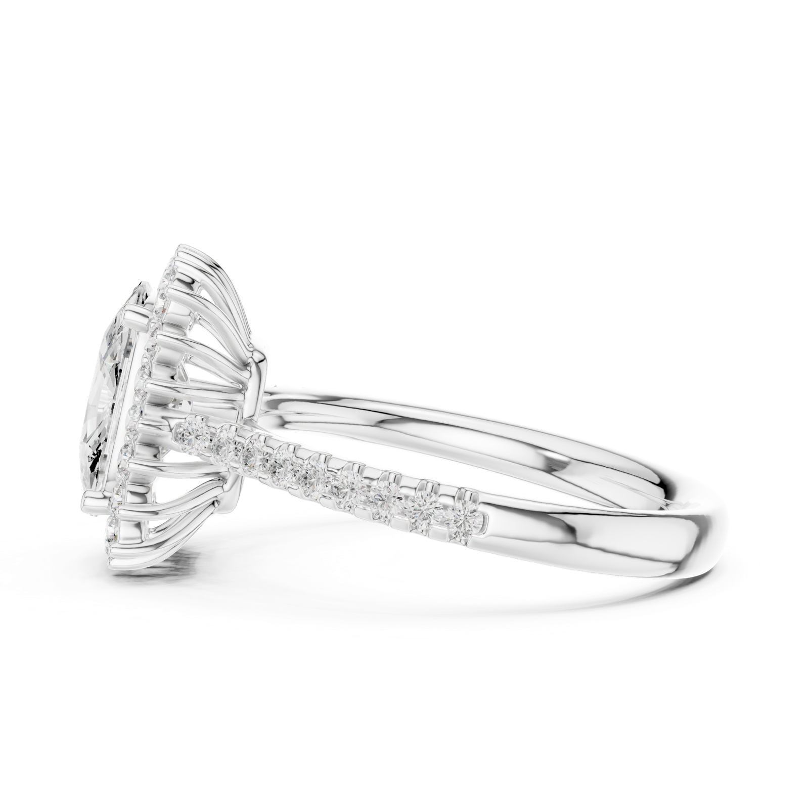 Gold Ring DDLR-732, White Gold, view 3