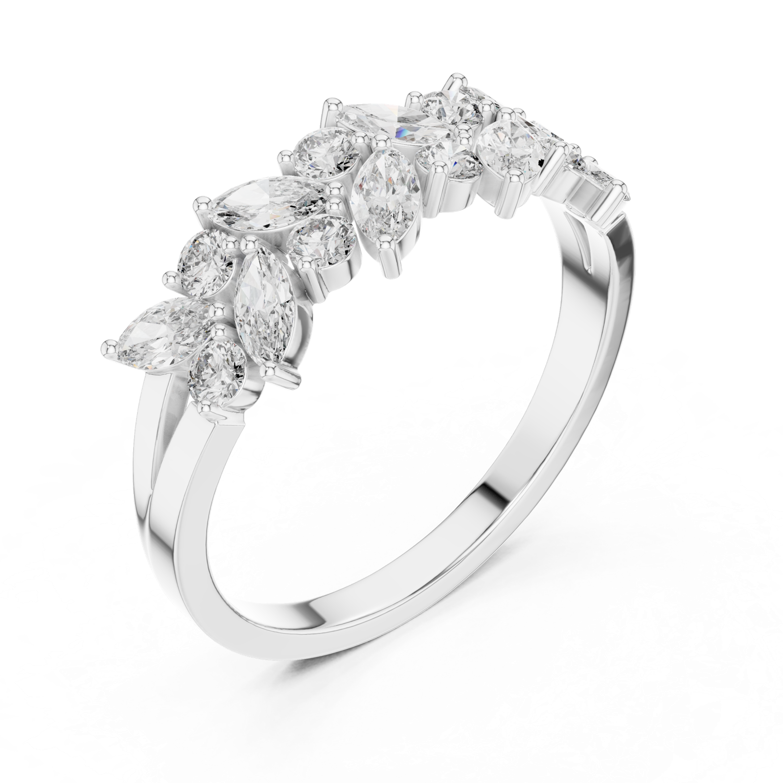 Gold Ring DDLR-248, White Gold, view 2