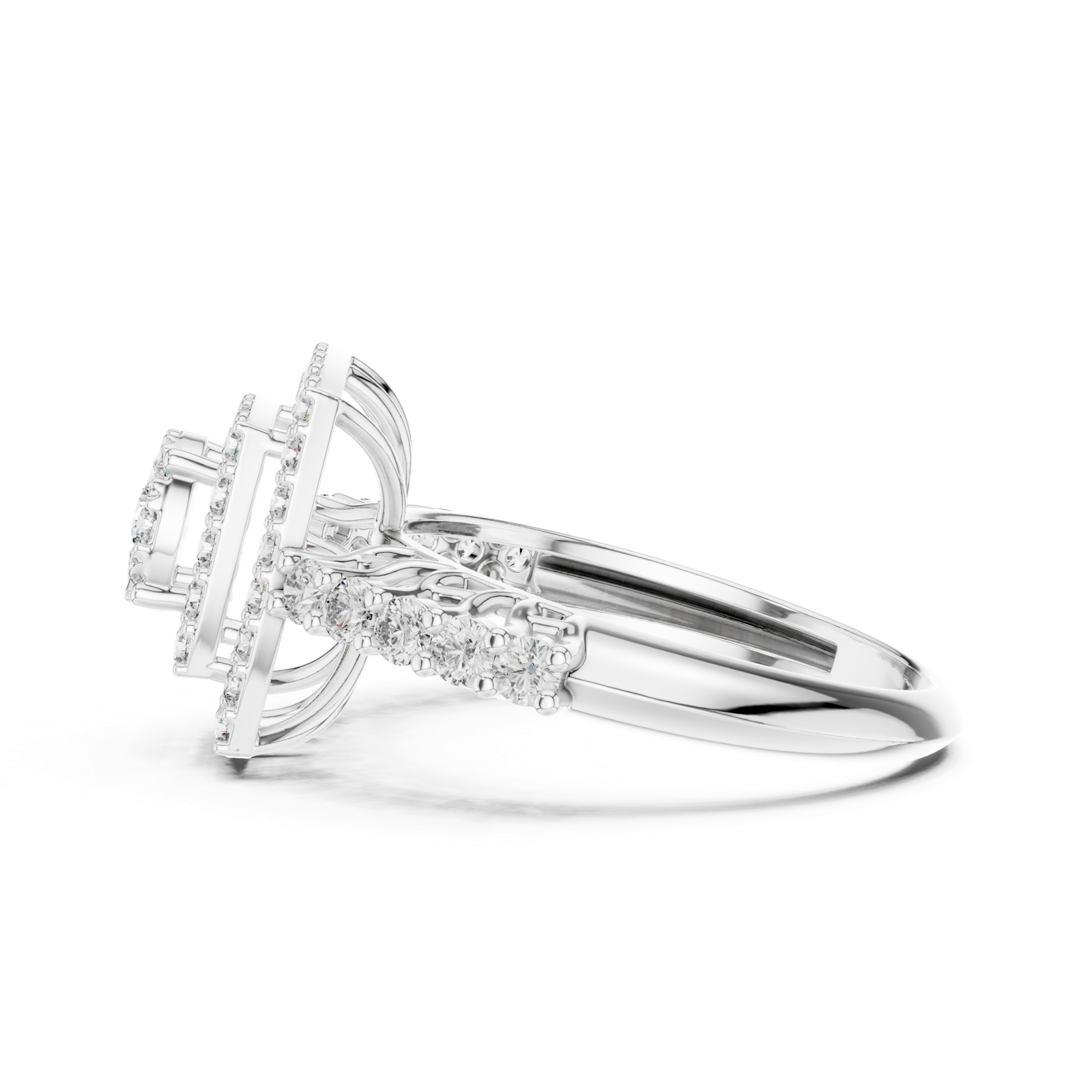 Gold Pendant 19-120034L, White Gold, view 3