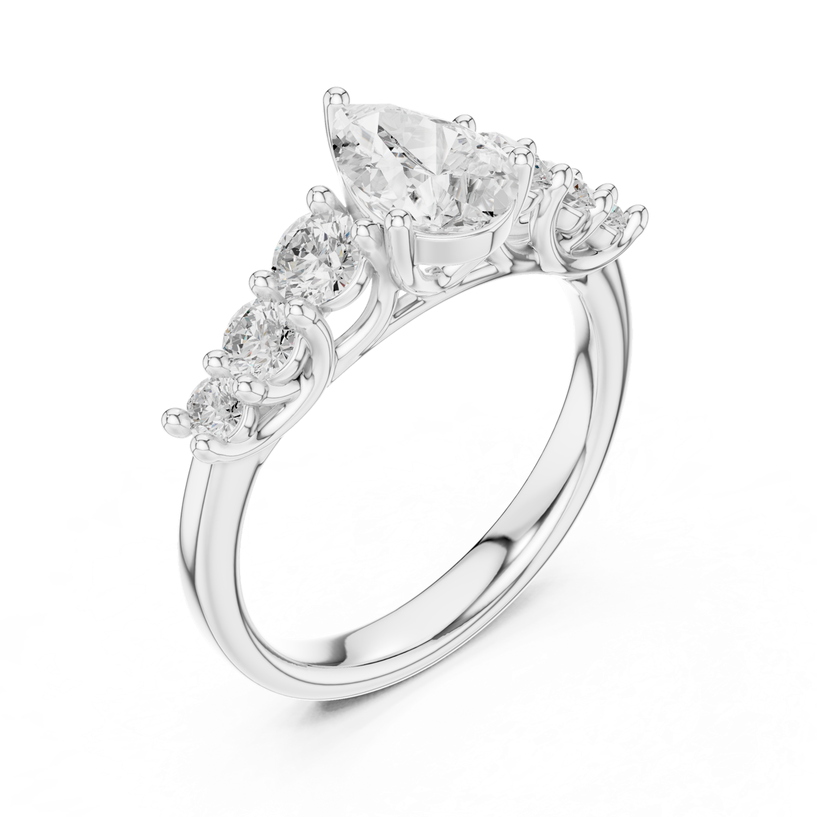 Gold Ring DDLR-705, White Gold, view 2