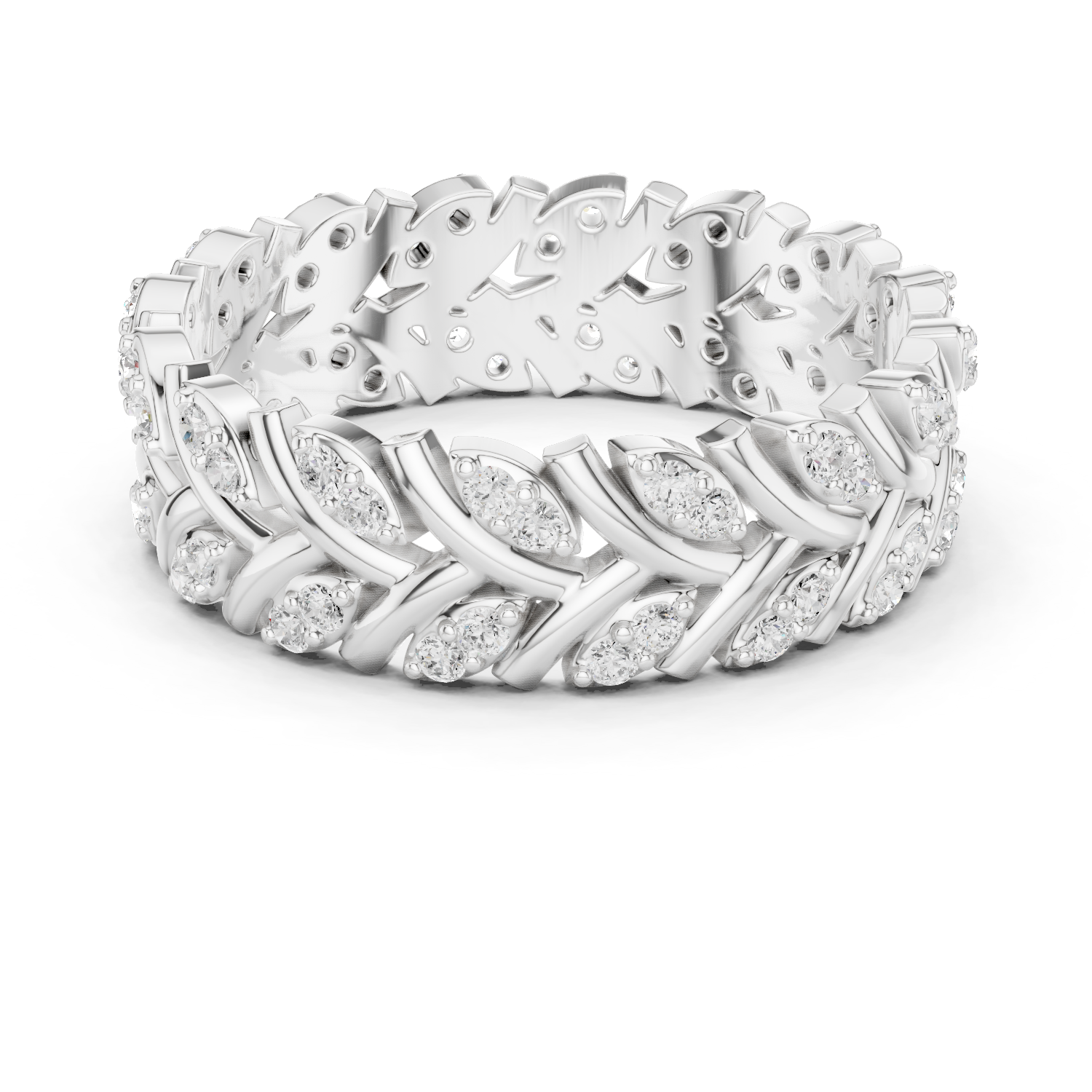 Gold Ring R35, White Gold