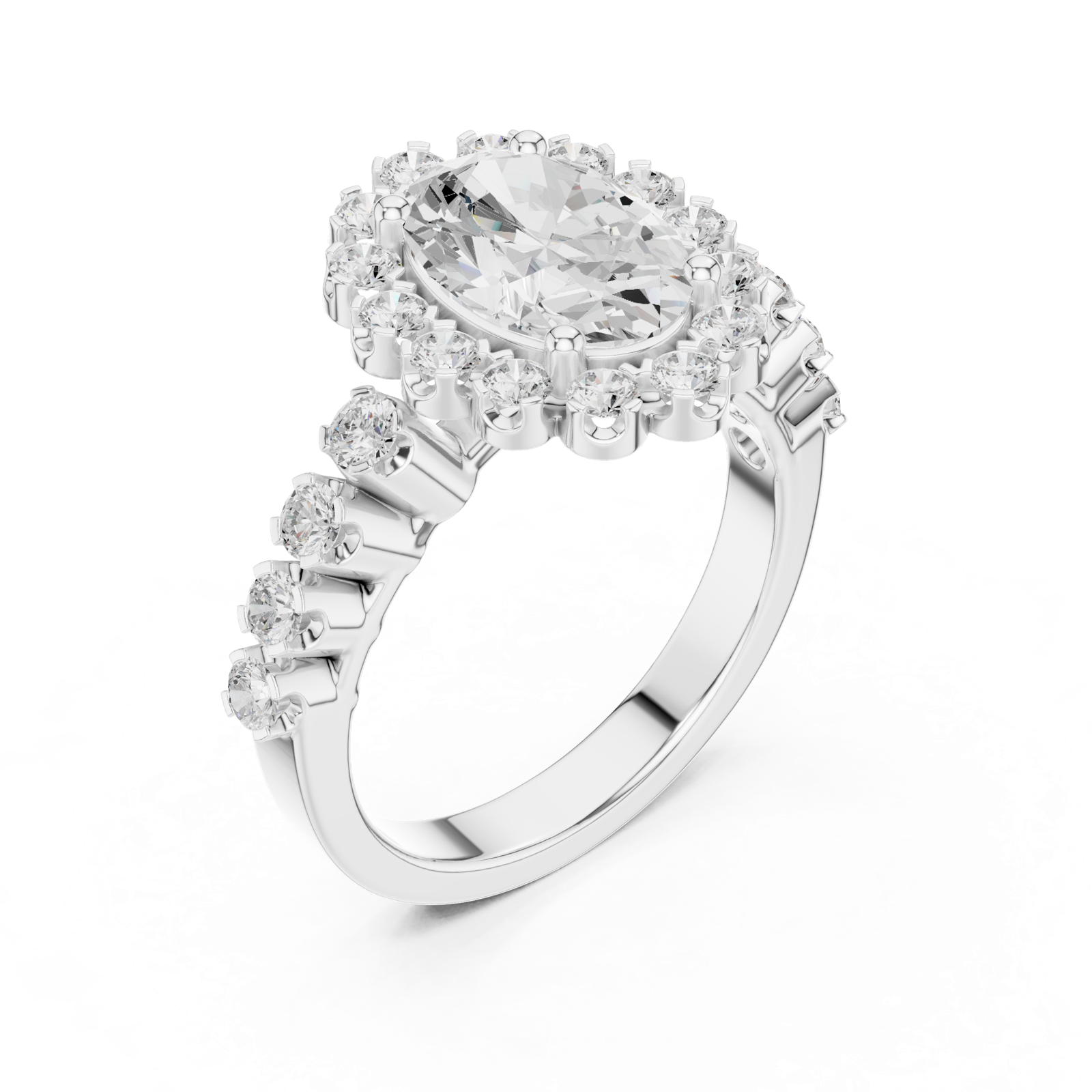 Gold Ring DDLR-365, White Gold, view 2