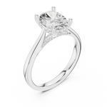 Gold Ring DDLR-163, Oval center stone, White Gold, view 2