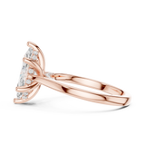 Gold Ring DDLR-163, Marquise center stone, Rose Gold, view 3