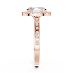 Gold Ring DDLR-349, Oval center stone, Rose Gold, view 3