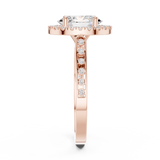 Gold Ring DDLR-349, Oval center stone, Rose Gold, view 3