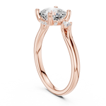 Gold Ring DDLR-164, Cushion center stone, Rose Gold, view 1