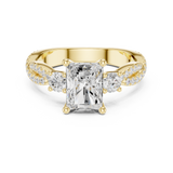Gold Ring DDLR-281, Radiant center stone, Yellow Gold, view 4